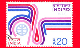 INDIA - Usato - 1973 - Mostra Filatelica Internazionale INDIPEX '73 - Emblema - 20 - Usati