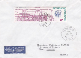GABON --1976 --Lettre De TCHIBANGA  Pour CHATOU -78 (France)--timbre ( Locomotive )  Seul Sur Lettre - Gabon (1960-...)
