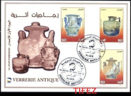 FDC/Année 2013-N°1653/1655 : Verrerie Antique : Urnes Cinéraires Romaines - Algeria (1962-...)