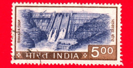 INDIA - Usato - 1976 - Diga Di Bhakar, Punjab - 5.00 - Gebruikt