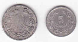 Luxembourg 5 Et 10 Centimes 1901 , Adolphe , En Cupro Nickel, KM# 24 Et 25 - Luxembourg