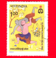 INDIA - Usato - 1982 - Sport - 9° Giochi Asiatici 1982, Nuova Delhi - Lotta - Wrestling Bout - 1 - Gebraucht