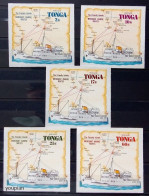 Tonga 1972, Merchant Marine Routes, MNH Unusual Stamps Set - Tonga (1970-...)