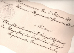 ! 1892 Autograph Adolf Von Bülow, Ulanen Regiment No.13, Hannover, Militaria, Militär, Kommandeur, Adjudant Des Kaisers - Politisch Und Militärisch