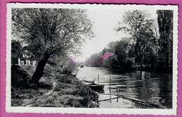 CPSM PONTOISE 95 - Vue Generale Des Bords De L'Oise Bateau Barque Berge Carte Dentelée Noir Et Blanc - Cergy Pontoise