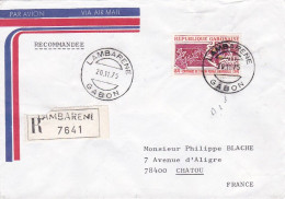 GABON-1975--Lettre Recommandée De LAMBARENE  Pour CHATOU -78 (France)--timbre ( 1OO Ans  UPU)   Seul Sur Lettre - Gabon (1960-...)