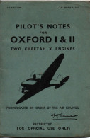 MANUEL PILOT'S NOTES FOR OXFORD I & II AVIATION RAF PILOTE GUERRE AERIENNE 1939 1945 - Aviation