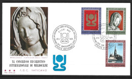 VATICAN. N°552-4 Sur Enveloppe 1er Jour De 1973. Congrès Eucharistique. - Cristianismo