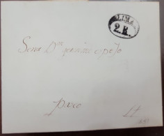 D)1851, PASCO, PREPHILATELY LETTER, WITH LIMA CANCELLATION STAMP, XF - Pérou