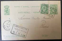 Luxembourg 1902 Entier Postal Oblitération Ambulant Convoyeur Larochette Cruchten FC - Enteros Postales