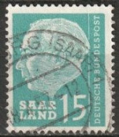 Saarland1957 MiNr.388  O Gestempelt Bundespräsident Theodor Heuss ( A3780 ) - Gebraucht