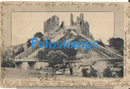 224635 LATVIA LETONIA GRUSS AUS KOKENHUSEN RUINS VIEW PARTIAL CIRCULATED TO CZECH REPUBLIC POSTAL POSTCARD - Lettonie