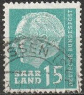 Saarland1957 MiNr.388  O Gestempelt Bundespräsident Theodor Heuss ( A4329 ) - Gebraucht