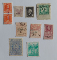 10 Timbres  Fiscaux D' Europe  -  Revenue Stamps - Oblitérés - Mezclas (max 999 Sellos)