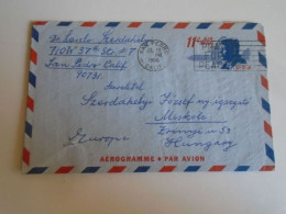 ZA488.39    Aérogramme  JFK  - USA  1966 San Pedro California  -    To Miskolc  Hungary Szerdahelyi - Cartas & Documentos