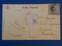 DJ 18 CONGO BELGE   BELLE CARTE   1924 ELISABETHV. A . A BRUSSELS  BELGIQUE +LE PARC +AFF. PLAISANT+++ - Cartas & Documentos