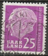 Saarland1957 MiNr.390  O Gestempelt Bundespräsident Theodor Heuss ( A4503 ) - Gebraucht