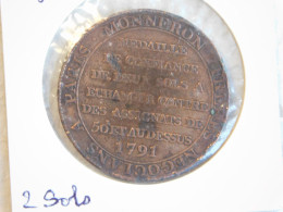 FRANCE 2 Sols 1791 Moneron Freres Negociant (1139) - 1791-1792 Verfassung 