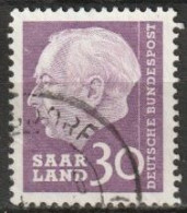 Saarland1957 MiNr.391  O Gestempelt Bundespräsident Theodor Heuss ( A83 ) - Gebraucht