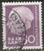 Saarland1957 MiNr.391  O Gestempelt Bundespräsident Theodor Heuss ( A135 ) - Gebraucht