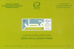 QATAR  - 2013, POSTAL STAMPS BULETIN OF WORLD SOCIAL SECURITY FORUM AND TECHNICAL DETAILS. - Qatar