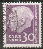 Saarland1957 MiNr.391  O Gestempelt Bundespräsident Theodor Heuss ( A140 ) - Gebraucht