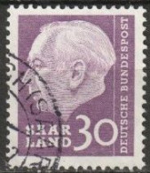 Saarland1957 MiNr.391  O Gestempelt Bundespräsident Theodor Heuss ( A141 ) - Gebruikt