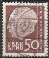 Saarland1957 MiNr.393  O Gestempelt Bundespräsident Theodor Heuss ( A153 ) - Gebraucht