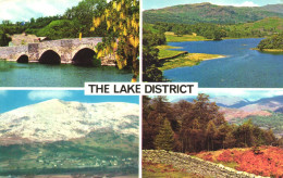 LAKE DISTRICT, CUMBRIA, MULTIPLE VIEWS, BRIDGE, ARCHITECTURE, MOUNTAIN, LAKE, UNITED KINGDOM, POSTCARD - Andere & Zonder Classificatie