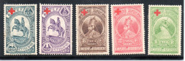 ETHIOPIE -- 5 Timbres Neufs ** -- Types Des T.P. De 1931 Avec Surcharge Rouge - Au Profit De La Croix Rouge - Ethiopia