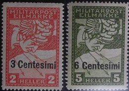 Occupation Austro-Hongroise En Italie N° 21-22 MH * (G8) - Oostenrijkse Bezetting