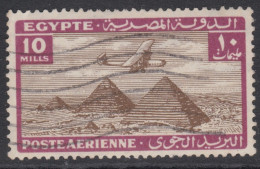 00652/ Egypt 1934/38 Air Mail 10m Used Plane Over Pyramid - Luftpost