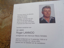 Doodsprentje/Bidprentje   Roger LANNOO   Beernem 1939-2003  (Echtg  M.Verbeke) - Religion &  Esoterik