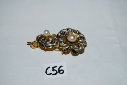 C56 Ancienne Bijoux - Broche Pour Dame - élégance - Brillant Perle - Brooches