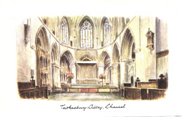 GLOUCESTERSHIRE, TEWKESBURY, ABBEY, CHANCEL, ARCHITECTURE, INTERIOR, ENGLAND, UNITED KINGDOM, POSTCARD - Autres & Non Classés