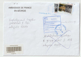 7592 GEORGIE GEORGIA 2023 CONTROLE CONTROL Recommandé Registered Code Barre Tbilitsi PND RTS NPAI RETURN TO SENDER - Georgia