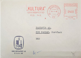 KULTURA BUDAPEST Literature Culture Cultura 1977 Hungary Magyar Cover Ema Meter Am - Storia Postale