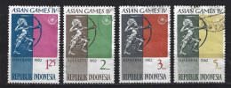 Indonesia Indonesie 332-335 Used 4e Asian Games Les Jeues Asiatigue Los Juegos Asiatico Boogschieten Archery 1962 - Tir à L'Arc