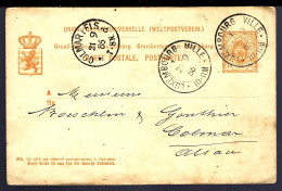 ENTIER POSTAL DE LUXEMBOURG VILLE - 1886 - POUR COLMAR - Stamped Stationery