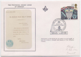 Provincial Grand Lodge Of ARMAGH, Observatory, Astronomy, David Star, Glory Of God, Freemasonry Masonic FDC - Francmasonería