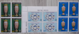 Türkiye 1975, RDC - Porcelaine From Türkiye, Iran And Pakistan, MNH Stamps Set - Block Of 4 - Nuovi