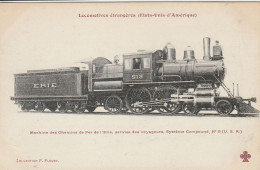 Train Locomotive états Unis Machine N°512 Compound L érie  éd Fleury - Treinen