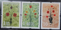 Türkiye 2016, Marbled Flowers, MNH Stamps Set - Unused Stamps