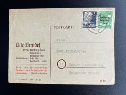 GERMANY 1948 POSTCARD BERNBURG TO BERLIN LICHTENBERG 03-12-1948 DUITSLAND DEUTSCHLAND - Interi Postali