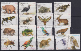 Österreich Tiere Wildtiere Vögel Insekten Käfer 17 Werte Luxus Gestemp. 2006-10 - Cartas & Documentos