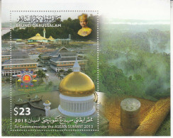 2013 Brunei Asean Summit Mosques Souvenir Sheet MNH - Brunei (1984-...)
