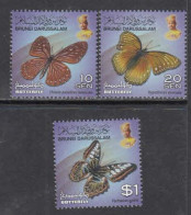 2014 Brunei  Butterflies Complete Set Of 3 MNH - Brunei (1984-...)