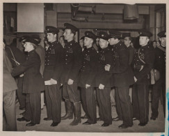 Auxiliary Fire Service Fireman Parade Circa WW2 Large Press Photo - Sapeurs-Pompiers