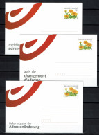 2008 - 3 Briefkaarten  - N-F-D - Adresverandering, Avis De Changement D'adresse - Bloem Tagetes - Ongebruikt - Adreswijziging