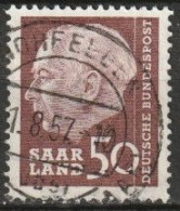 Saarland1957 MiNr.393  O Gestempelt Bundespräsident Theodor Heuss ( A158 ) - Gebraucht